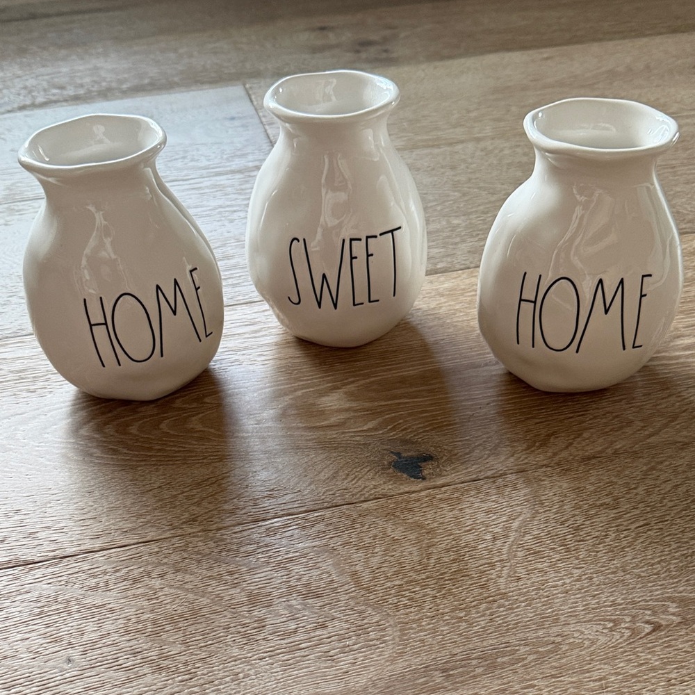 Rae Dunn White 'Home Sweet Home' Vases
